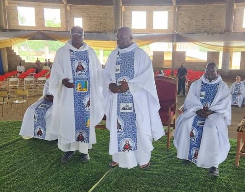 • Monsignor Roger Abotiyuure (seated) at his 60th priestly anniversary celebration in Bolgatanga