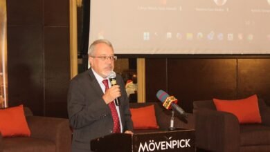 • Mr Robert R. Taliercio (inset) addressing participants at the programme Photo: Ebo Gorman