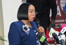 • Ms Linda Ocloo (inset) addressing the MMDCEs