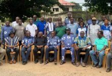 • Dr Issah (standing second from left) with other NABIA after the meeting