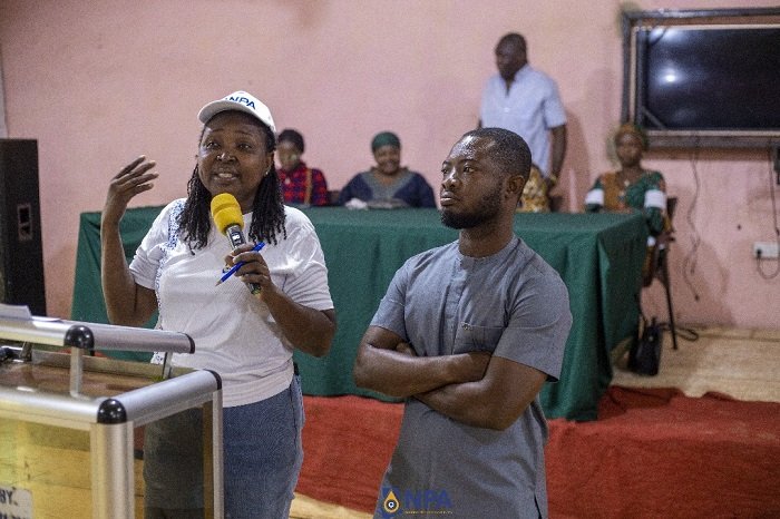 • Mrs Nyarko (inset) addressing the gathering