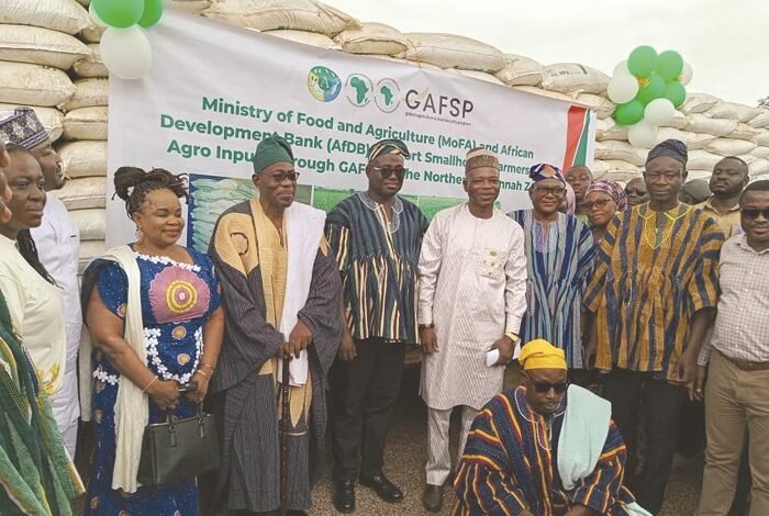 • Mr Eric Opoku (middle) with other dignitaries after the launch