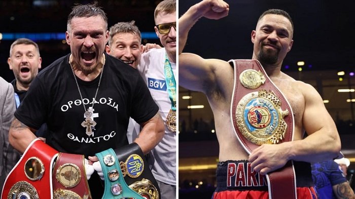 Oleksandr Usyk (left) and Joseph Parker