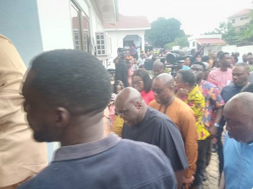 Mr Julius Debrah leading government delegation to Dr Omane Boamah’s family house in Koforidua