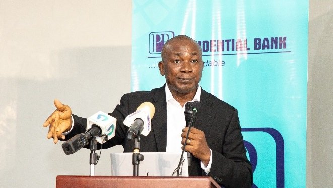 • Prof. Bokpin speaking at the seminar