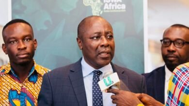 Ernest Kusi (inset) speaking at the programme