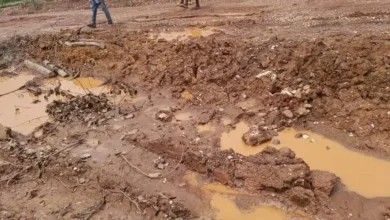 • Some of the deplorable roads in the area