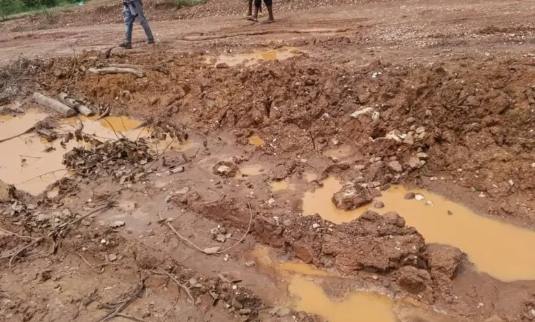 • Some of the deplorable roads in the area