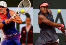 Swiatek (left) with Osaka