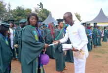 • Some of the graduands receiving their certificates