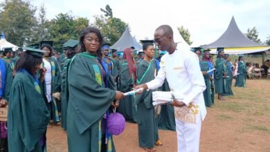 • Some of the graduands receiving their certificates
