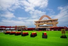 • The caskets containing the remains of the victims laid in state at the Black Star Square in Accra