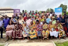 • Tullow Ghana officials with Chiefs and some community members