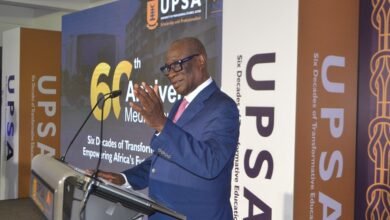 • Dr K.K. Sarpong (inset) launching the anniversary Photo: Victor A. Buxton