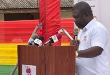 • Mr Gunu (inset) speaking at the launch