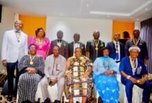 • Dr Dee Otibu-Asare (seated second from left) with other dignitaries and honorees at the event
