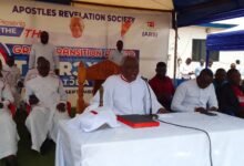 • Apostle Attipoe addressing the members