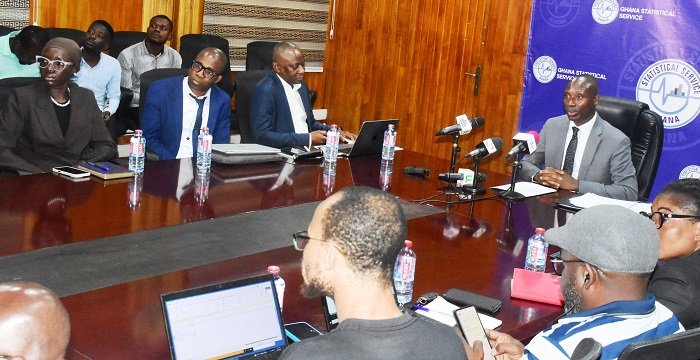 • Dr Alhasan Iddrisu (head of table) addressing the media Photo: Seth Osabukle