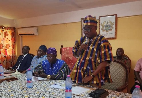 • Mr Roland Atanga Ayoo, delivering his address at the General Assembly meeting