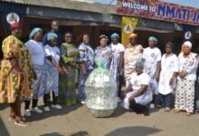 Ms Sowah (seventh from right) with Mrs Gomashie (fourth from left) and the Nmati group and other winners after the competition Photo: Victor A. Buxton