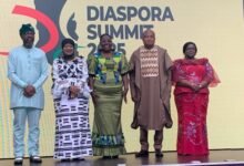 • Ms Bampoe Addo (middle), Mr Samuel Okudzeto Ablakwa (second from right) and Mr Kofi Okyere Darko (left) after the launch