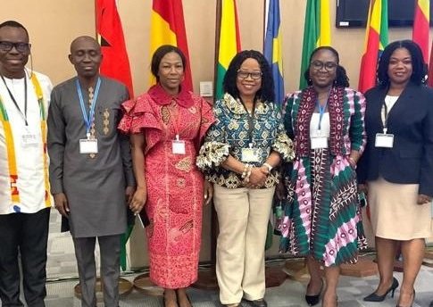• Dr Binka (third from right) with participants at the meeting