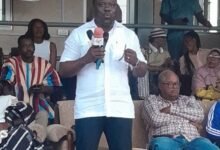 • The overall winners, the Frafra proudly lifts the ultimate trophy, a puppy. Inset: Mr Jajah speaking at the event