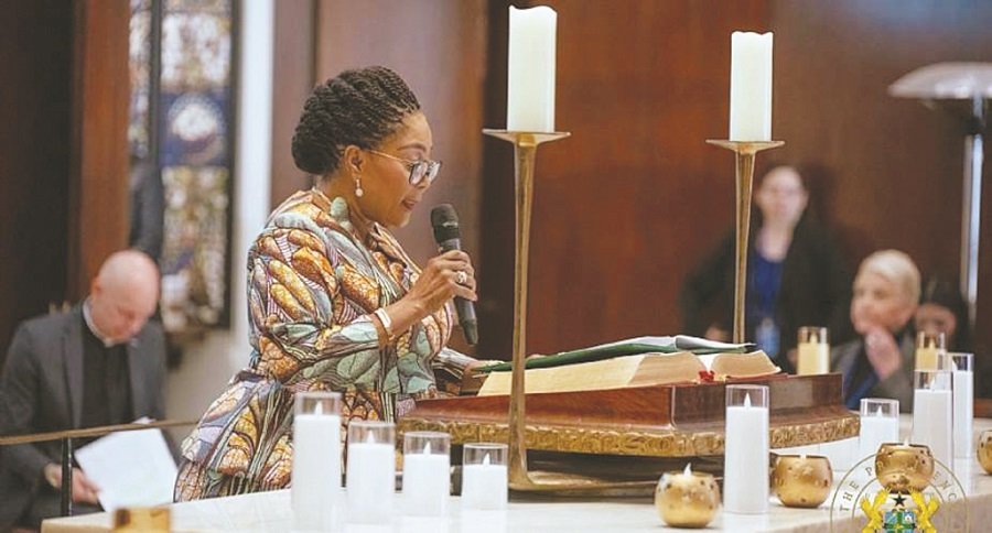 • Mrs Mahama speaking at the event