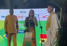 • Mrs Madeira (middle), Mr Bukari (left) and Mr Souto at the programme