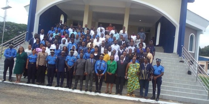 • Dignitaries and senior officers after the opening ceremony at Kpetoe Academy