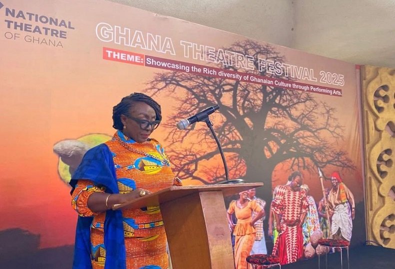 • Ms Gomashie (inset) speaking at the event