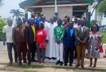 • Rev Steven Mensah (third from right) with other participants after the programme