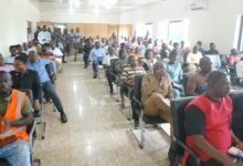 Members of Dormaa East District Assembly in a meeting with Bono Minister