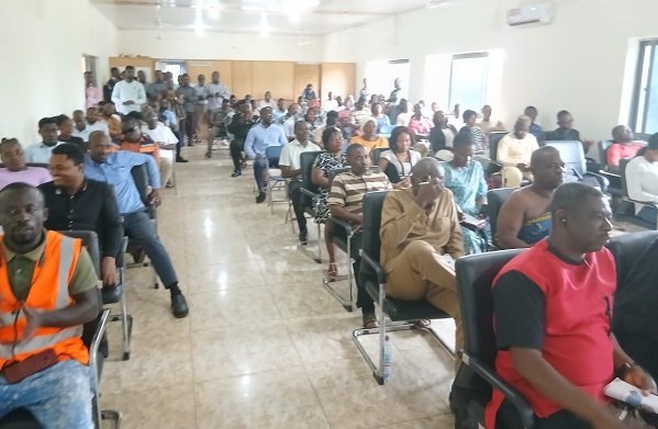 Members of Dormaa East District Assembly in a meeting with Bono Minister