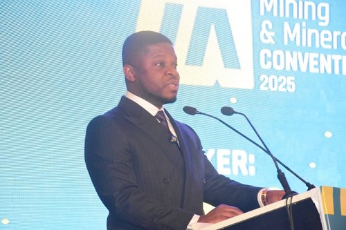 • Mr Sammy Gyamfi (inset) addressing participants in the meeting