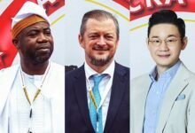 Mr Deen (left) with Mr Parsons and Mr Dong