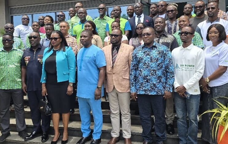 Mr Kow Eduakwa Sam (third from right, front row) with participants after the programme
