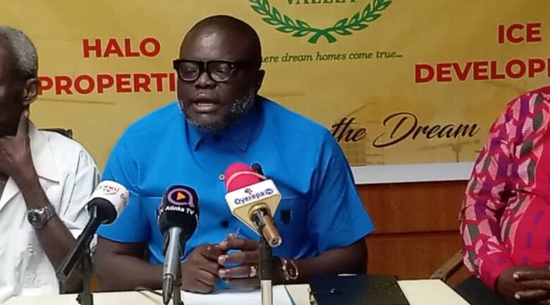 Mr Kwame Owusu Danso addressing the press