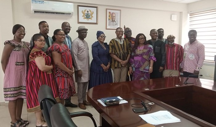 Dr Clement Apaak (in smock) with members of the delegation
