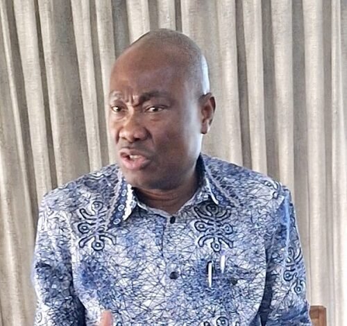 • Mr Ayisi (inset) speaking at the programme