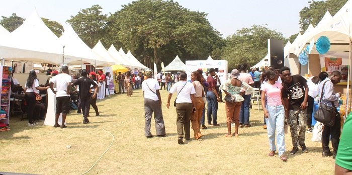 Some buyers at the exhibition