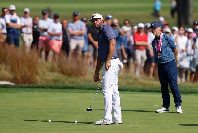 Scottie Scheffler during a practice round