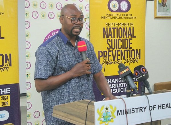 Dr Dordoye speaking at the press conference