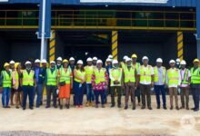 • The members of the Committee after touring Zoomlion’s waste treatment facili