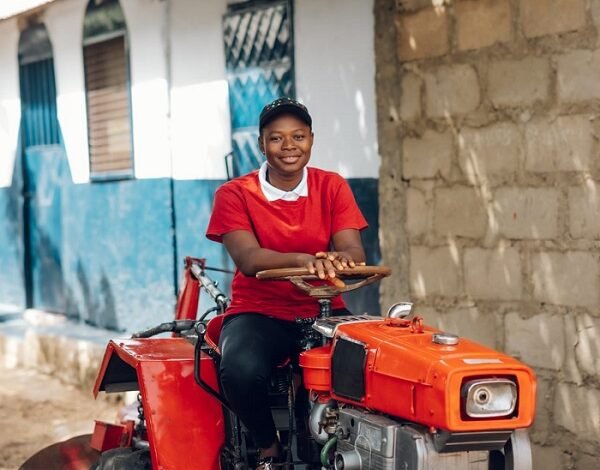 • The tractor assists farmers in their operations