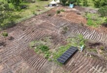 Aerial view of the solar project
