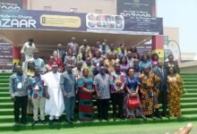• Mr Debrah (middle) with ambassadors and officers from stakeholder institutions of the Ministry of Foreign Affairs, and officials of the Ministry