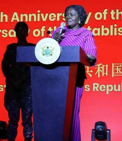 Vice President, Prof Opoku-Agyemang, speaking at the anniversary