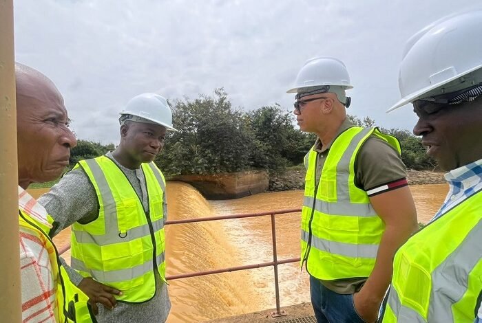 • Mr Mutawakilu (second from right) at the Winneba pumping plant