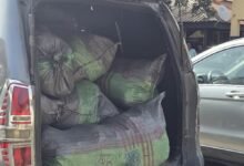 • The ambulance loaded with sacks of substance believed to Wee